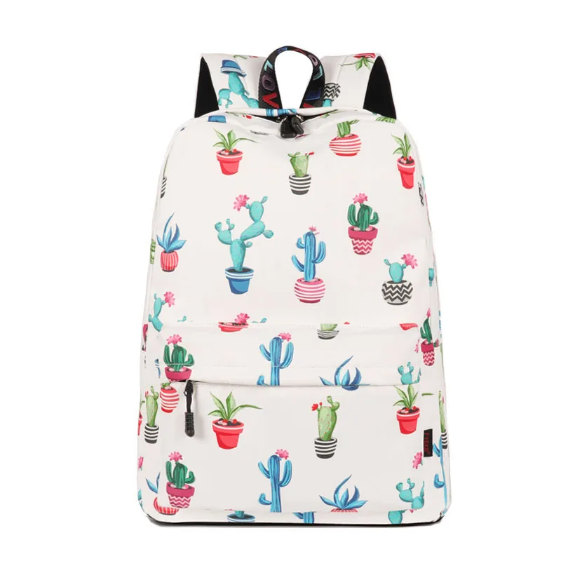 

3PCS/LOT School Backpack For Teenage Girls Casual Women Cactus Printed Water Resistant Laptop BackPack Daily Bagpack Mochilas