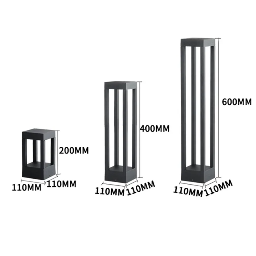 

Post Lawn Light Aluminum Outdoor Garden Pillar Lamp Villa Patio Pathway Bollards Light Waterproof Courtyard Park Landscape Lamp