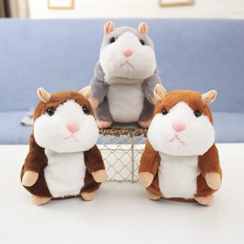 

Mini Cute Talking Hamster Sound Recording Mouse Toys Falante Pet Stuffed Plush Toy Educational Doll Toys for Children Toys 15cm