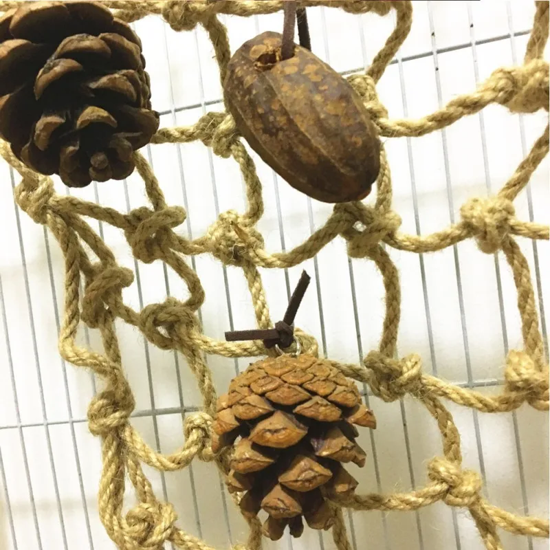 

Pet Bird Cage Hanging Toy Cockatoos Bird Toy Strange Climbing Net With Nuts For Parrots.