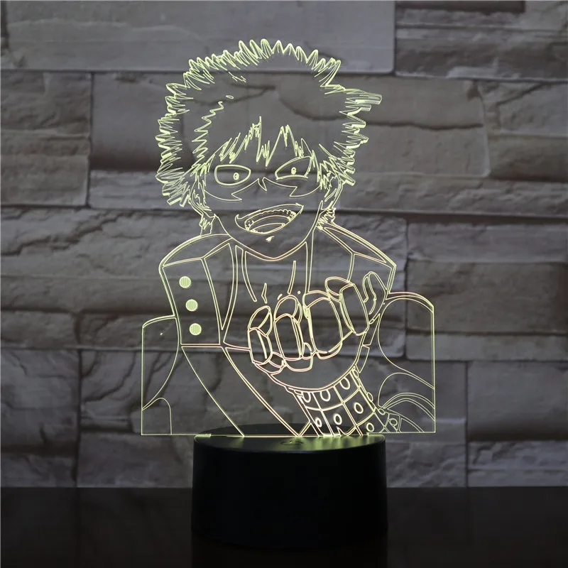 My Hero academic Katsuki Bakugo Рисунок 16 цветов меняющийся стол 3d лампа подарок детям Декор