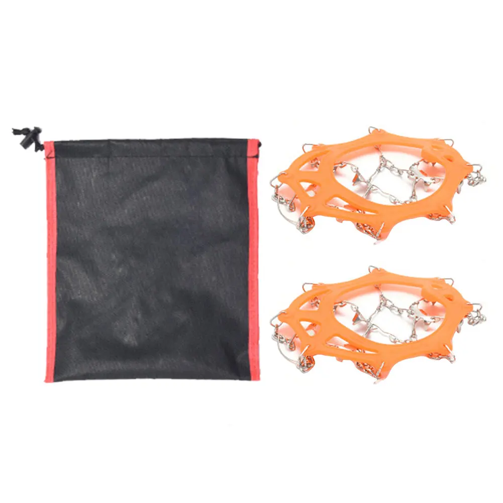 

1pair Men Women Ice Gripper Winter Outdoor Hiking Climbing Shoes Crampons Anti Slip Jogging Stainless Steel Portable 19 Teeth