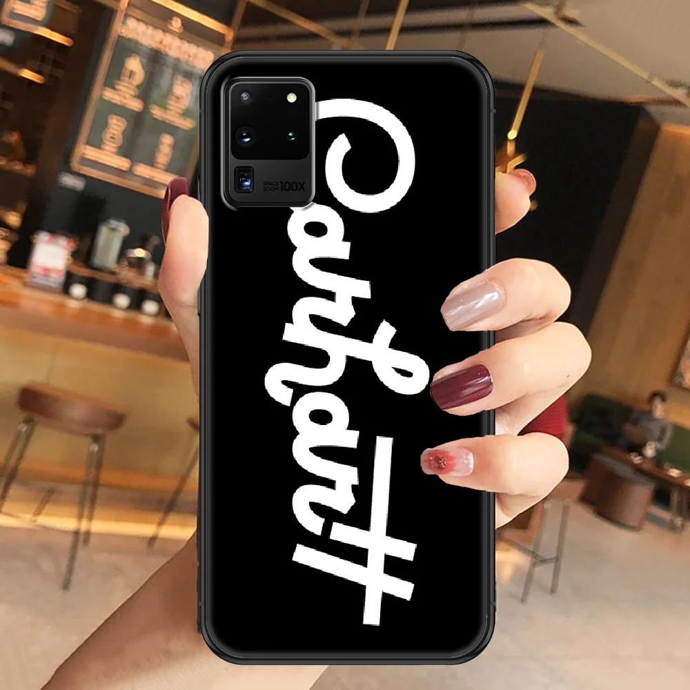 

designer famous carharttes brand Phone case For Samsung Galaxy Note 4 8 9 10 20 S8 S9 S10 S10E S20 Plus UITRA Ultra black luxury