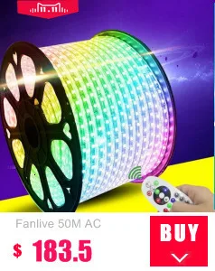 Fanlive 50 м/лот светодиодный ленточный светильник Ac 220 В/230 В/240 В 2835 SMD IP67 водонепроницаемый теплый белый светодиодный светильник 180 светодиодный/м садовая лампа
