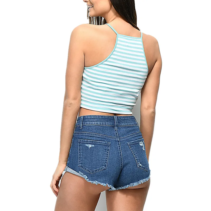 Женский укороченный топ на вышивка в полоску | Женская одежда