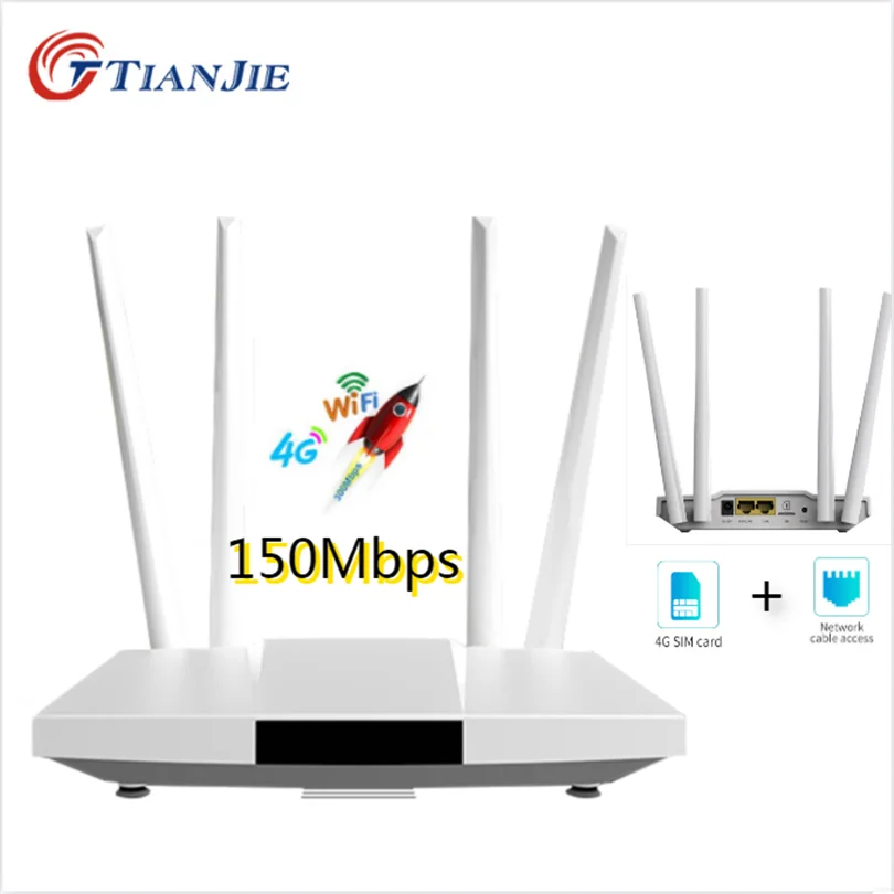 

300Mbps Wifi Router Unlock 4G LTE FDD Wi-Fi Antennas Sim Card Slot Global Modem WAN/LAN-RJ45 Port Portable Broadband Network CPE