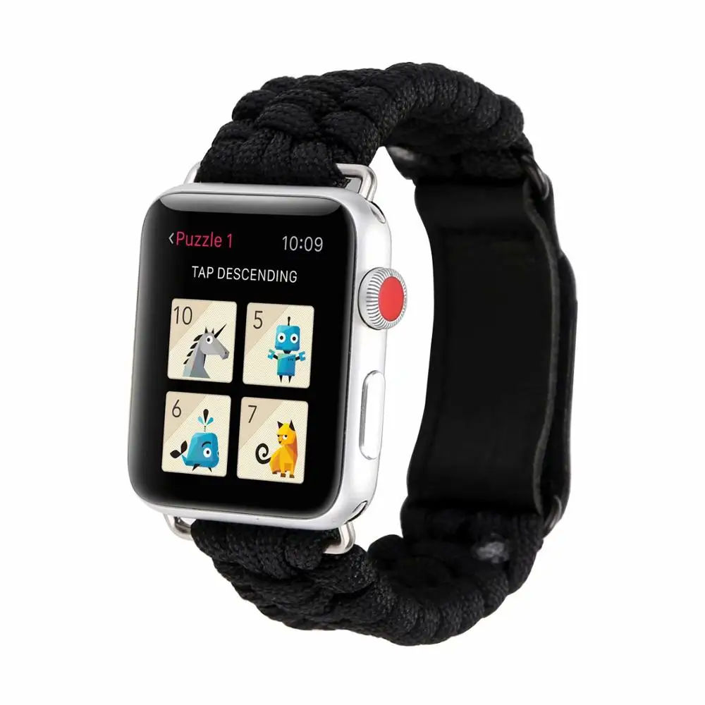 Мягкий браслет из нейлоновой веревки для Apple Watch 5 4 3 2 1 44 мм 40 спортивный ремешок