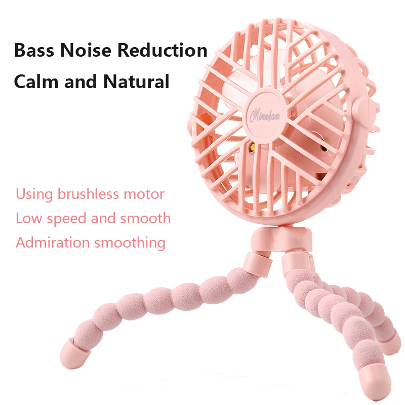 Portable Carry Around Octopus Deformation Handheld Small Fan With Light Office Home USB Charging Silent Big Wind Movement |