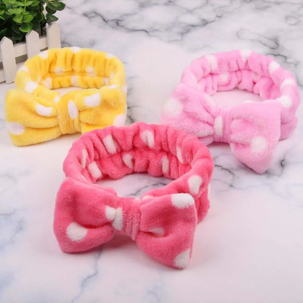 

Women Big Rabbit Ear Coral Fleece Soft Elastic Hair Ribbon SPA Bath Shower Make Up Wash Face Cosmetic Hair Band Headwear