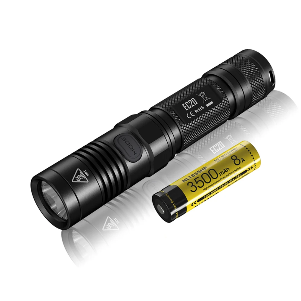 Ручной компактный фонарик NITECORE EC20 светодиодный макс. 960 люмен расстояние луча 222 м