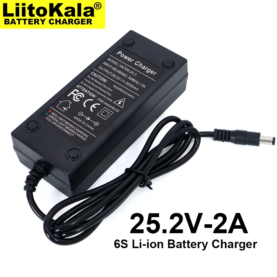

2023 Liitokala 25.2V 2A 6series lithium battery charger 18650 battery charger 25.2V Constant current charger 2A current DC