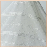 high quality soft jacquard fabric striped embroidery lace fabric chiffon tulle fabric plain weave mesh decorative fabric