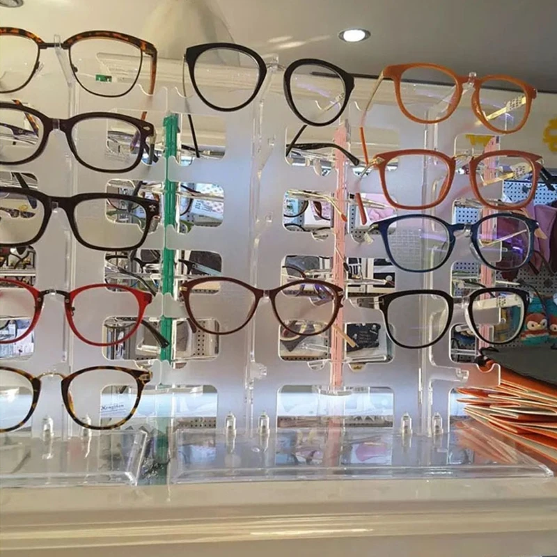 

Two Row Sunglasses Rack 10 Pairs Glasses Holder Display Stand TransparentDirect Transportation