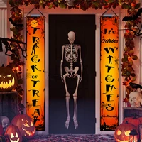 2021 halloween party banner orange vertical large door decoration witch party horror ghost party halloween home decoration