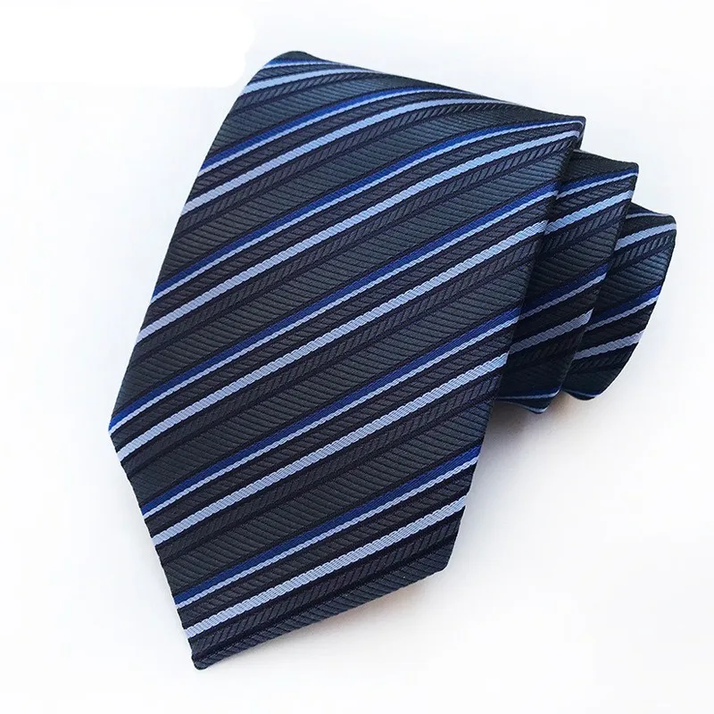 

8cm Mens Ties New Fashion Plaid Neckties Woven Tie Business Wedding Stripe Neck Tie For Men