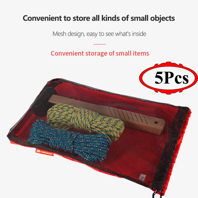 

Travel Storage Bag Red Polyester Multi-Purpose Portable Net Bag Pull-Out Sundries Classification Organizer Outdoor Accessories