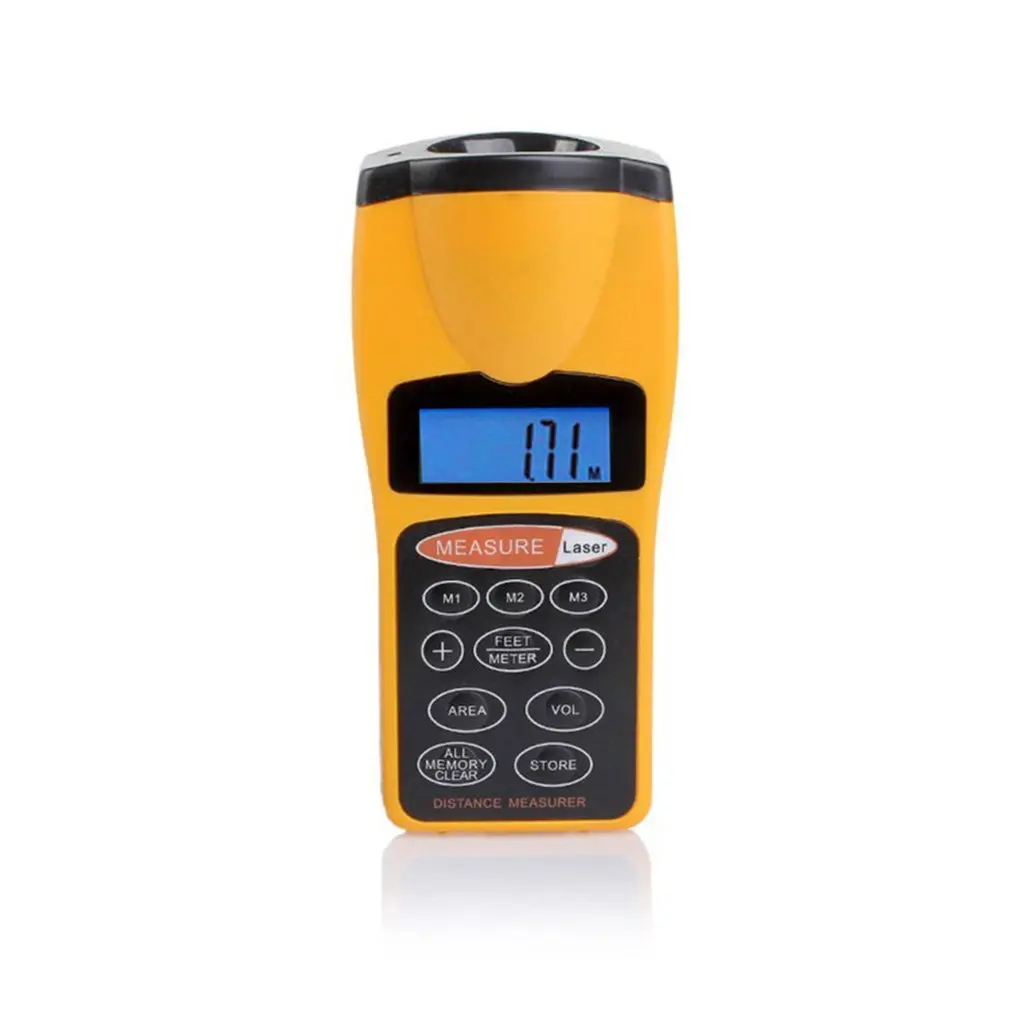 

Professional Durable Ultrasonic Distance Measurer Area Volum Meter Laser Designator LCD Night Light backlight
