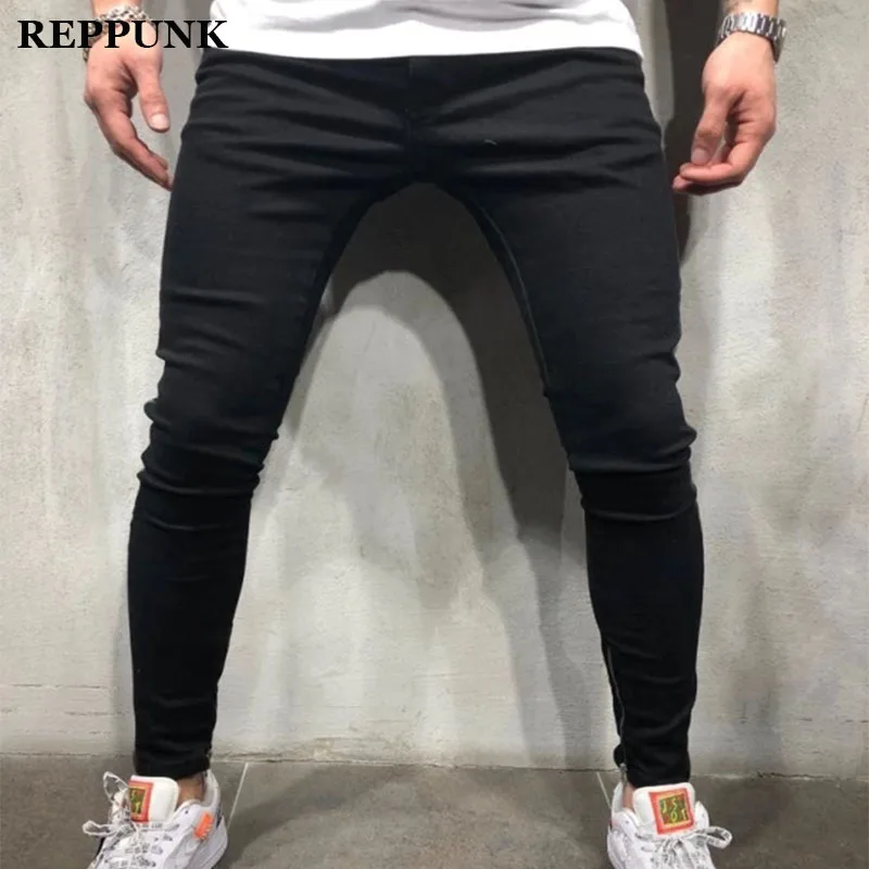 REPPUNK 2020 джинсы мужские брюки крутые черные с дырками брендовые дизайнерские