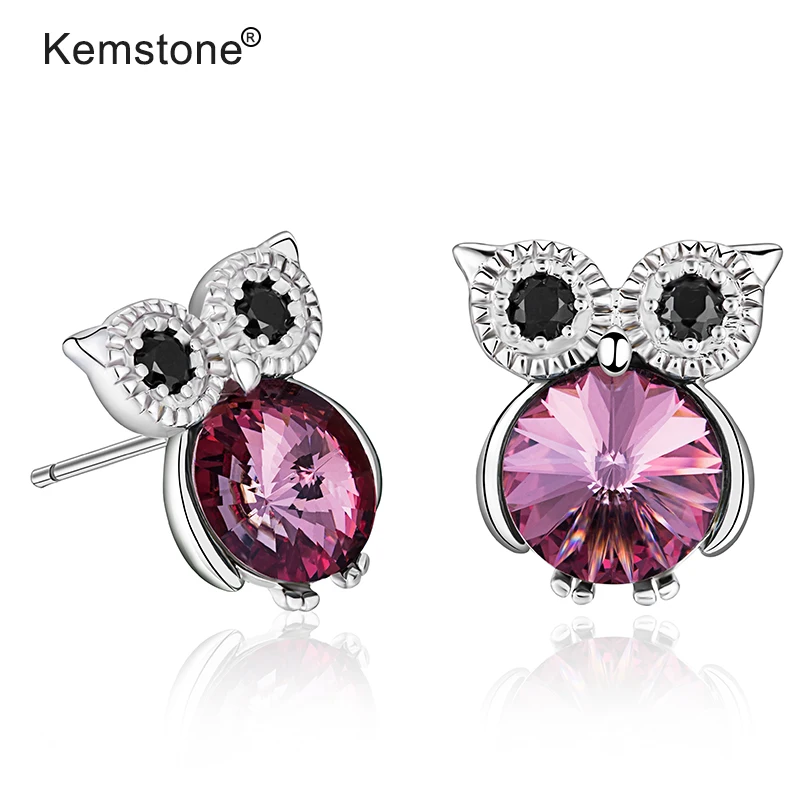 Женские серьги-гвоздики из серебра 925 пробы с австрийским кристаллом | Украшения