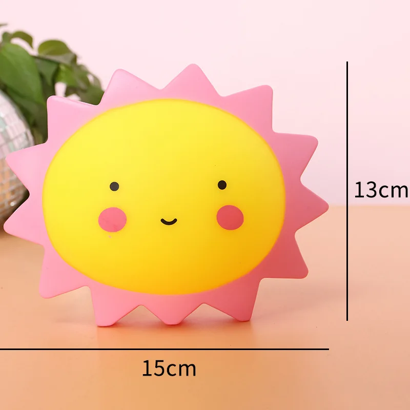 Креативный Ночной светильник в форме солнца с кнопкой на батарейке Детский