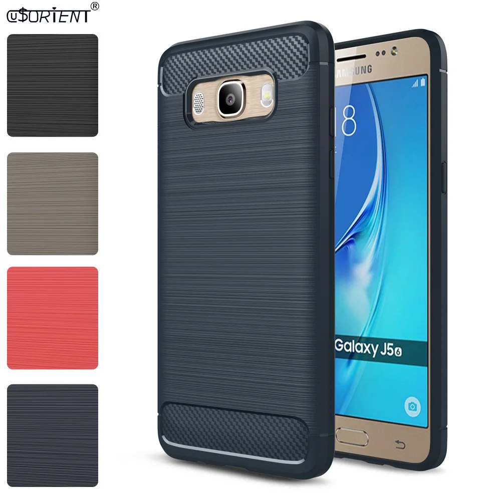 Ударопрочный чехол из углеродного волокна для Samsung Galaxy J5 2016 J56 мягкий силиконовый