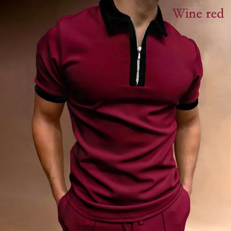 

Fashion Slim Fit Men Polo Shirts Red Short Sleeve Summer Thin Shirt Streetwear Pure Color Cotton Male Polo Shirt Korean Clothing