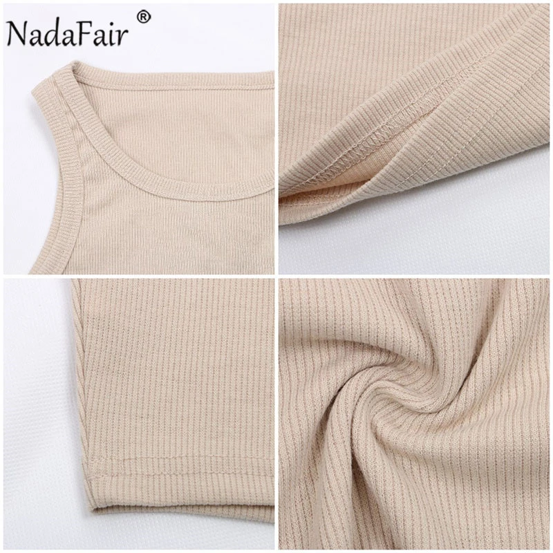 Nadafair повседневные спортивные топы на бретелях для женщин тянущиеся лето 2021 Ribber