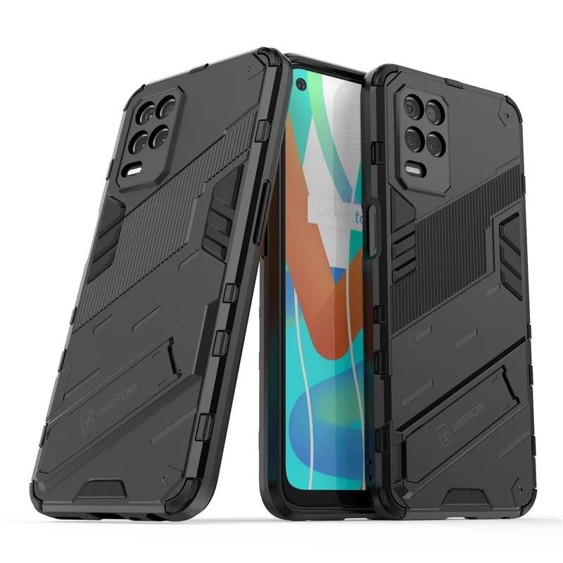 case for oppo realme 8 5g cover for realme 8 5g capas punk style pc kickstand back holder cover for realme 7 8 pro gt neo fundas free global shipping