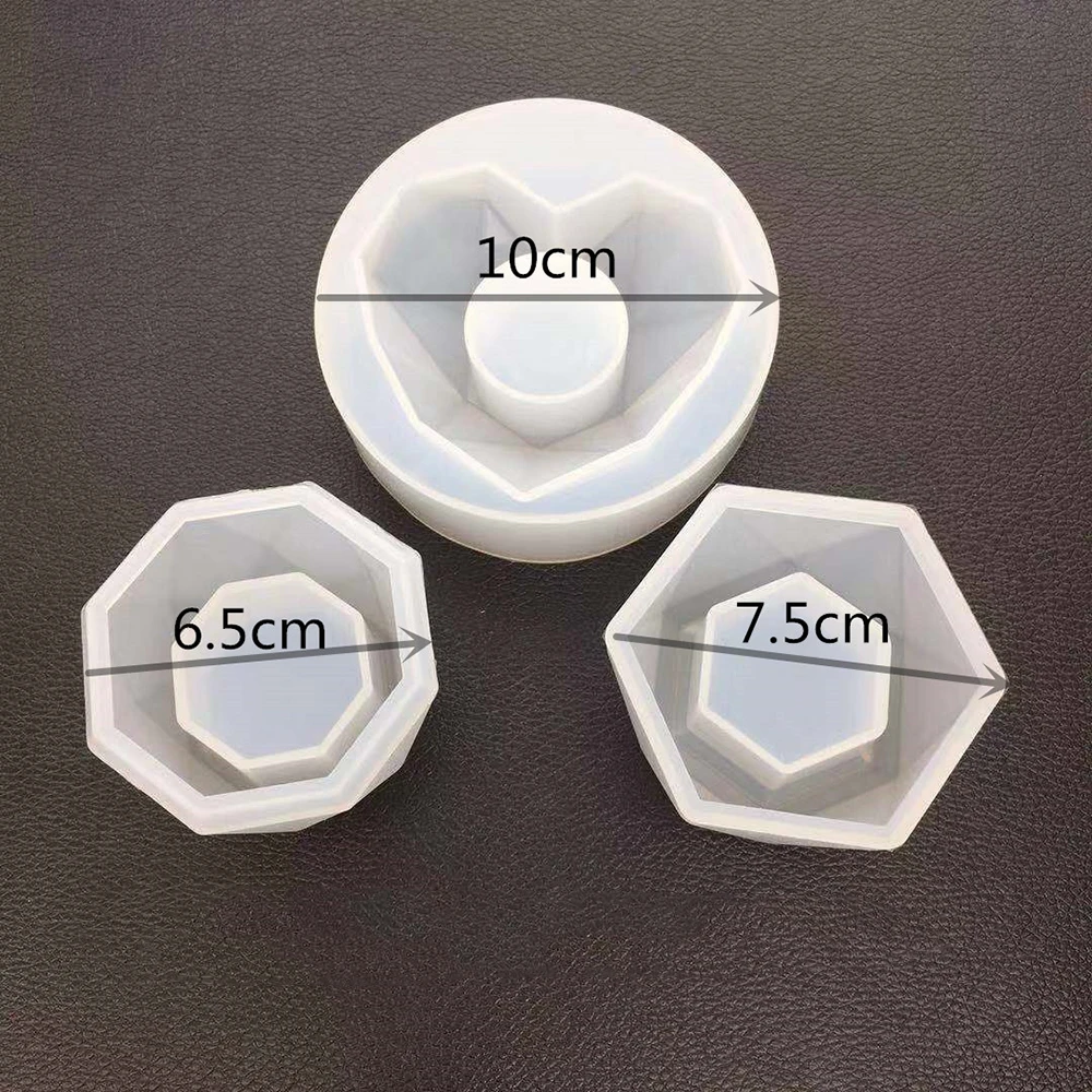 3D Geometric Diamond Shaped Surface Succulent Plant Flower Pot Silicone Mold DIY Ashtray Candle Holder Fleshy | Дом и сад
