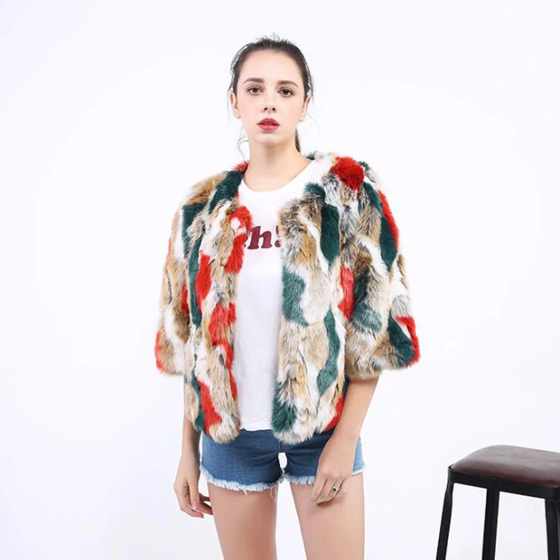 Зимняя шикарная камуфляжная шуба из искусственного кроличьего меха куртка норки