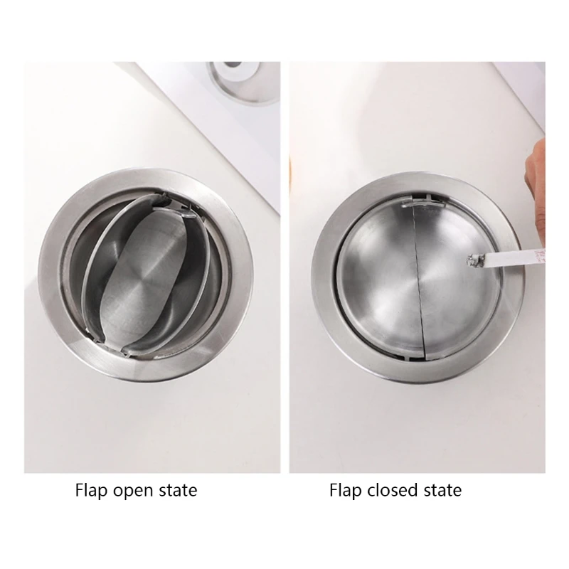 

X7AB Stainless Steel Desktop Trash Can Ashtray Simple Cylinder Shape Small Household