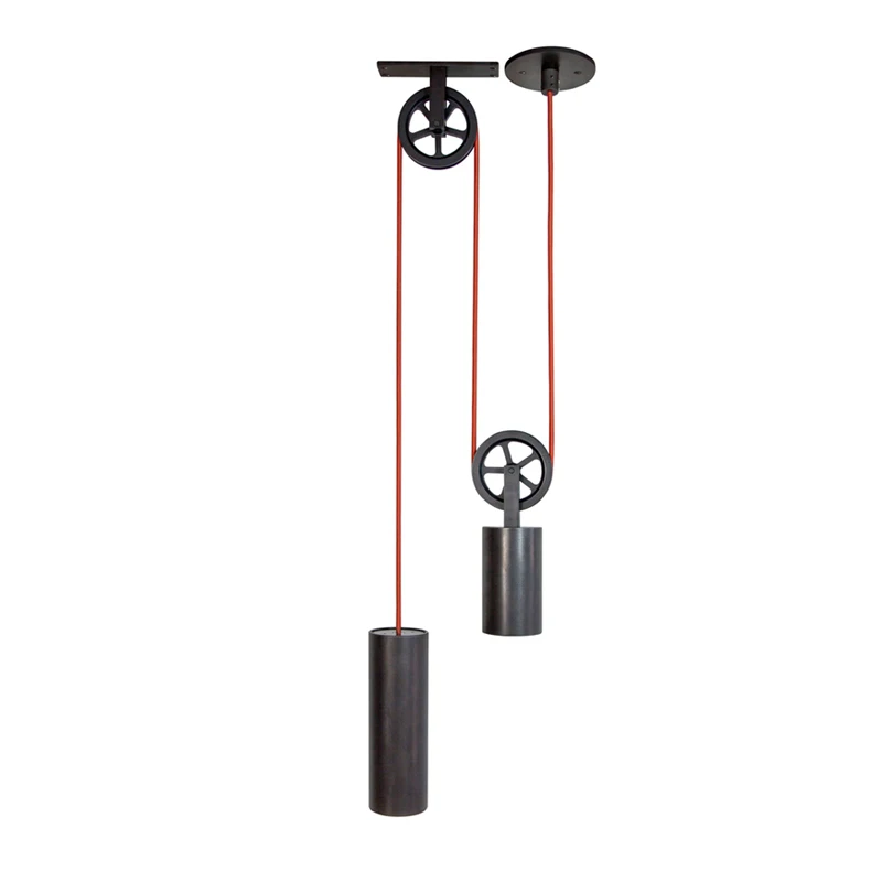 

Modern Creative Adjustment Single Head E14 Pendant Lamp Nordic Diy Combination Metal Pulley Design Bedroom Decoration Led Light