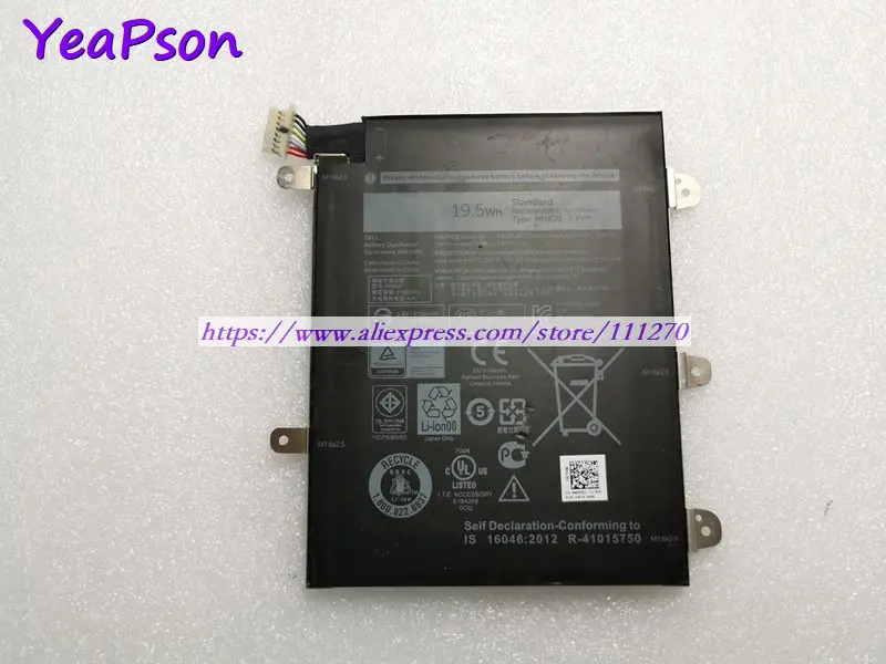 Yeapson 3.8V 19.5Wh Genuine HH8J0 FDD57 WXR8J Laptop Battery For Dell Venue 8 Pro 5855 Notebook computer | Компьютеры и офис