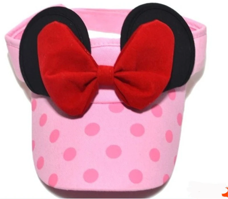 Baby Little Girl Mickey Cute Hat Wave Point Bow 2019 Hot Sale Ponytail Baseball Cap Snapback Summer Casual Sport Caps | Детская одежда