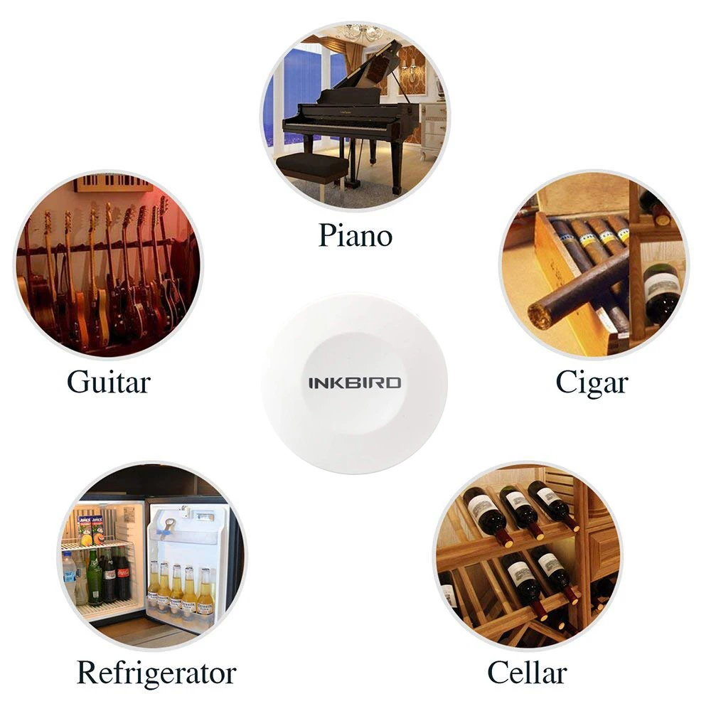 

Wireless Bluetooth Temperature And Humidity Sensor IBS-TH1 Support 2 Temperature Units Multiple Uses For Food Storage&Brewing