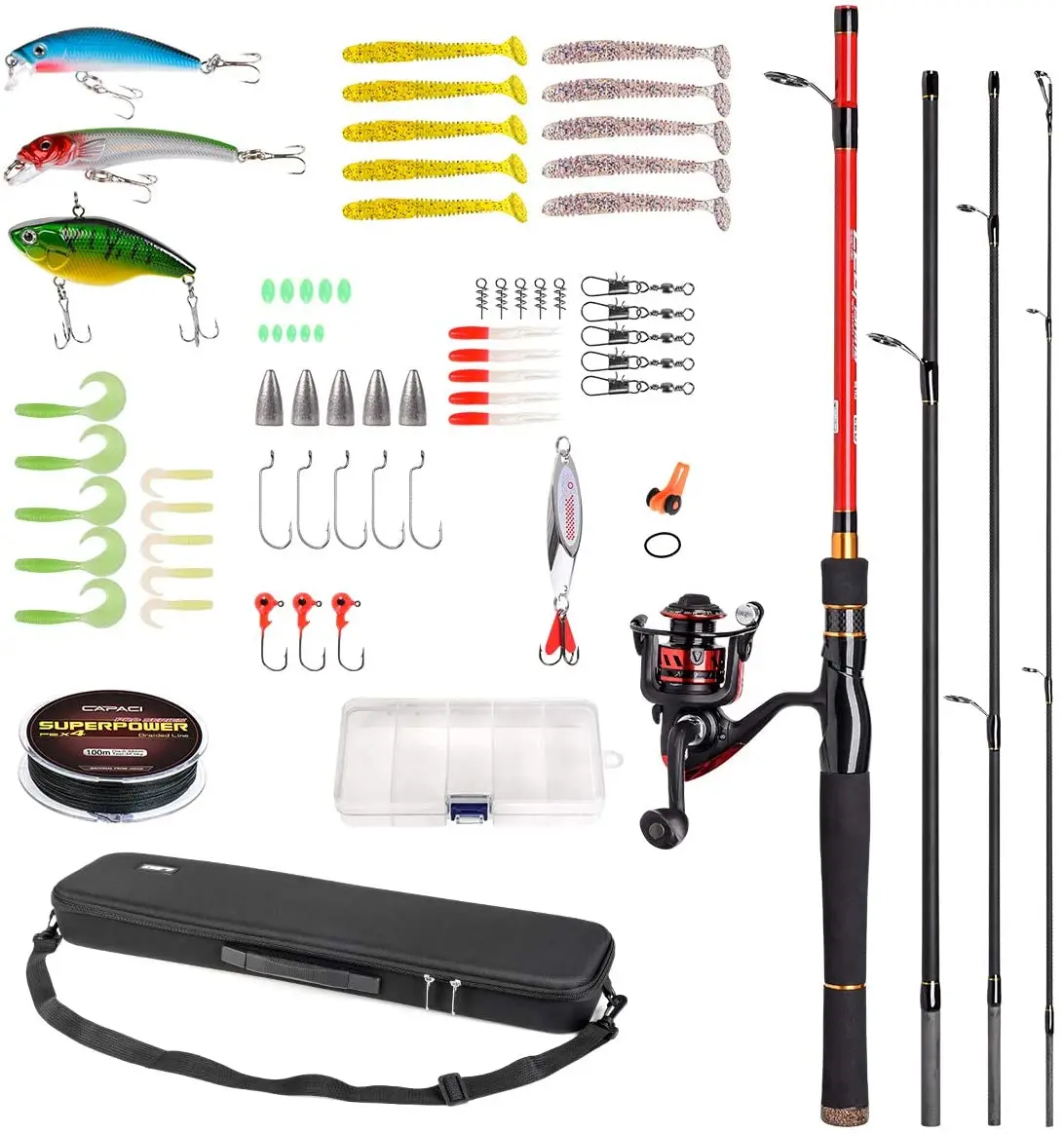 

Рыболовная удочка и катушка из углеродного волокна, 2,1 м, 4 шт.