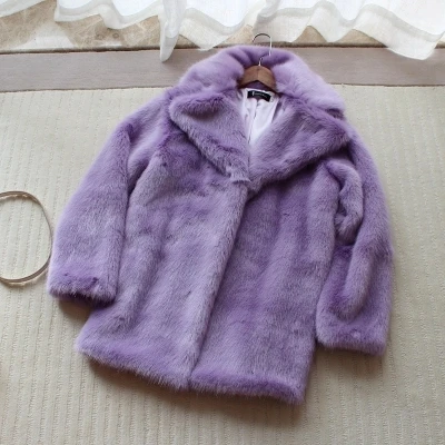 

Top High-end New Style Fashion Women Faux Fur Coat 18S49 high quality