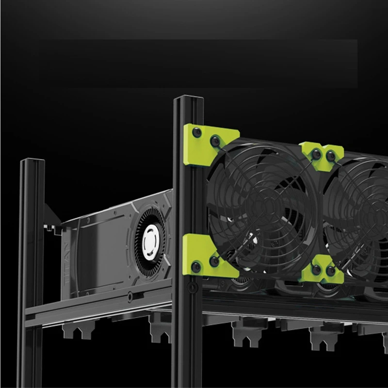 Серверная стойка 6 GPU горная Установка чехол открытая алюминиевая Шахтерская рама воздушная стойка для ETH/и т. д. ZCash компьютерное шасси в разобранном виде Штабелируемый E