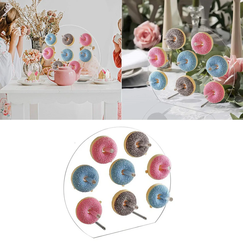 

Semi-circular Dessert Donut Display Stand Rack Wedding Birthday Party Decoration Acrylic Semi-circular