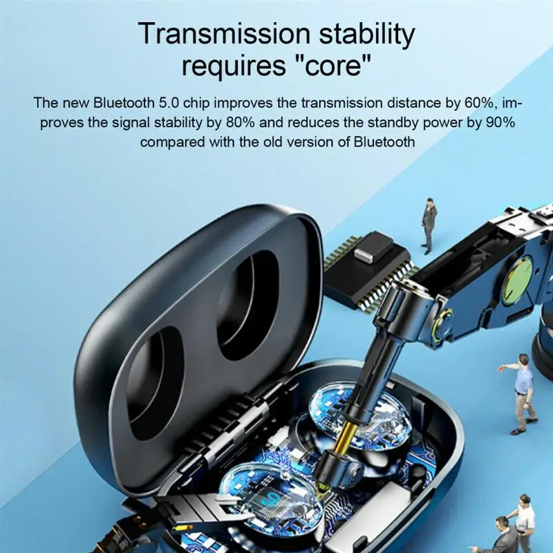 

Lenovo H301 TWS Bluetooth 5.0 Earphones Noise Reduction HiFi Bass Touch Control Stereo Wireless Headset Digital Display