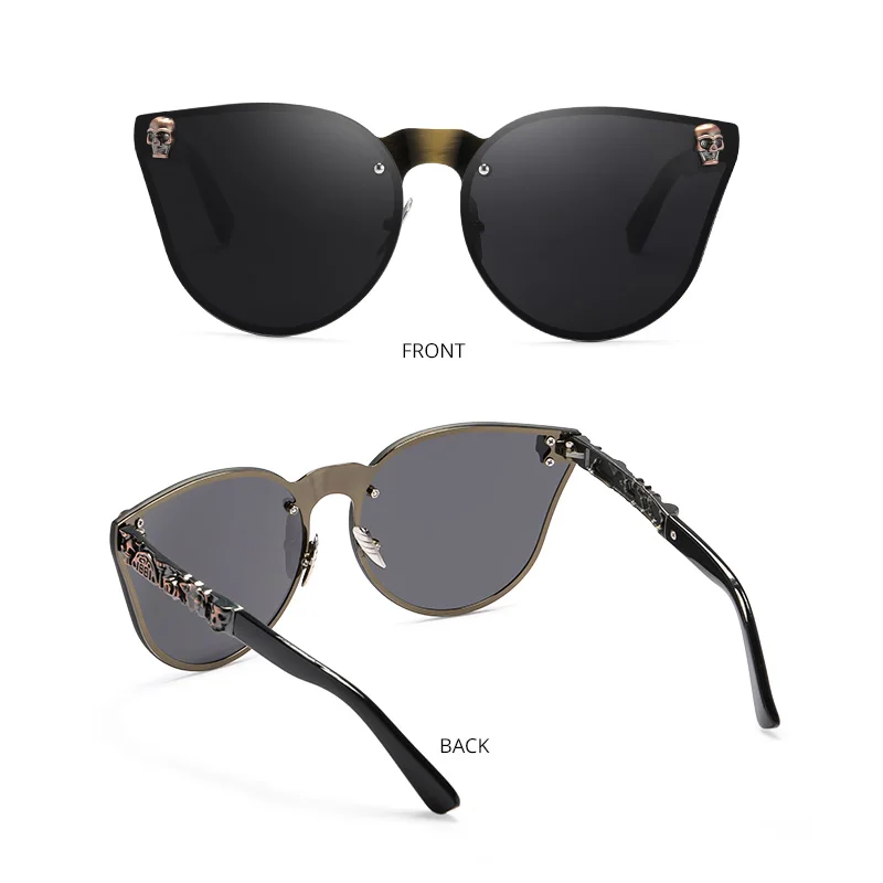 KDEAM Винтаж солнцезащитные очки кошачий глаз Skull Для женщин стимпанк кресло