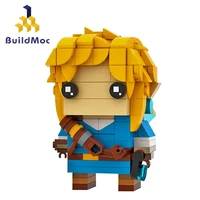 buildmoc%c2%a0creative%c2%a0breath of the wild protagonist link nintendoed game figures brickheadz building blocks toys for children