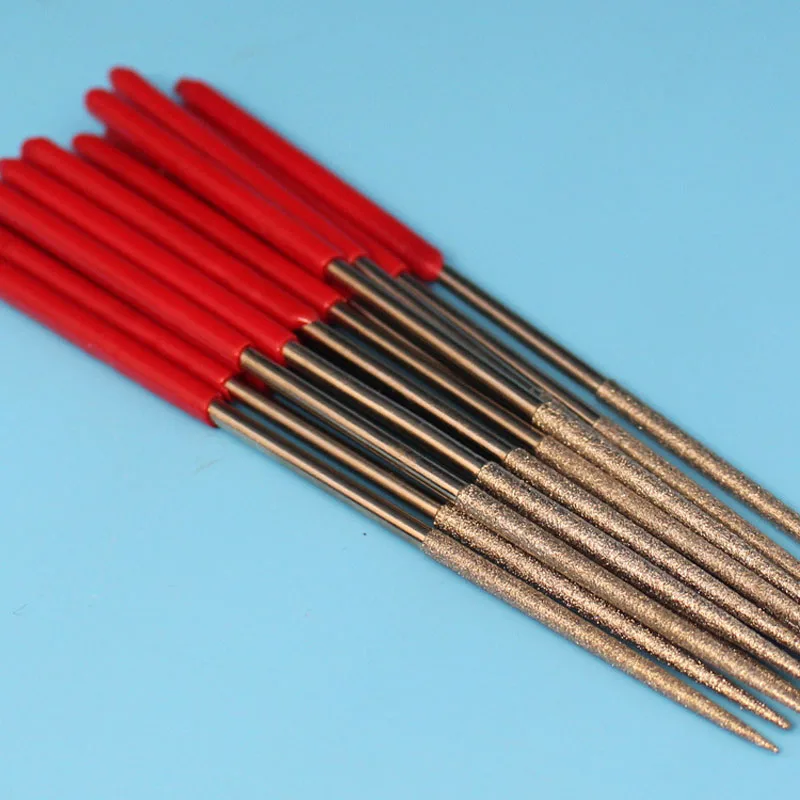 10 шт. 3 мм x 140 алмазный наконечник из сплава круглый напильник иглы для керамики