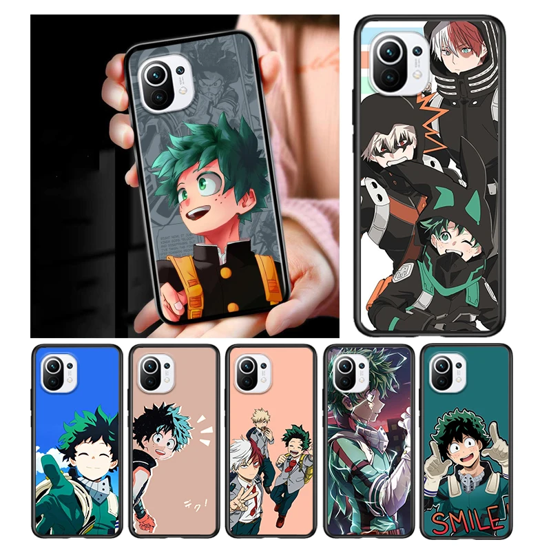 

My Hero Academia Midoriya Cute for Xiaomi Mi 11 10 Ultra 11T 10T Note10 Pro Lite 11i 10i 10S 5G Soft Black Phone Case Cover