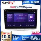 Автомобильный навигатор NaviFly 7862, 6 ГБ + 128 ГБ, QLED, 1280*720, DSP, Android 10,0, GPS, радио, плеер для Volkswagen Passat 7, B7 2011-2015