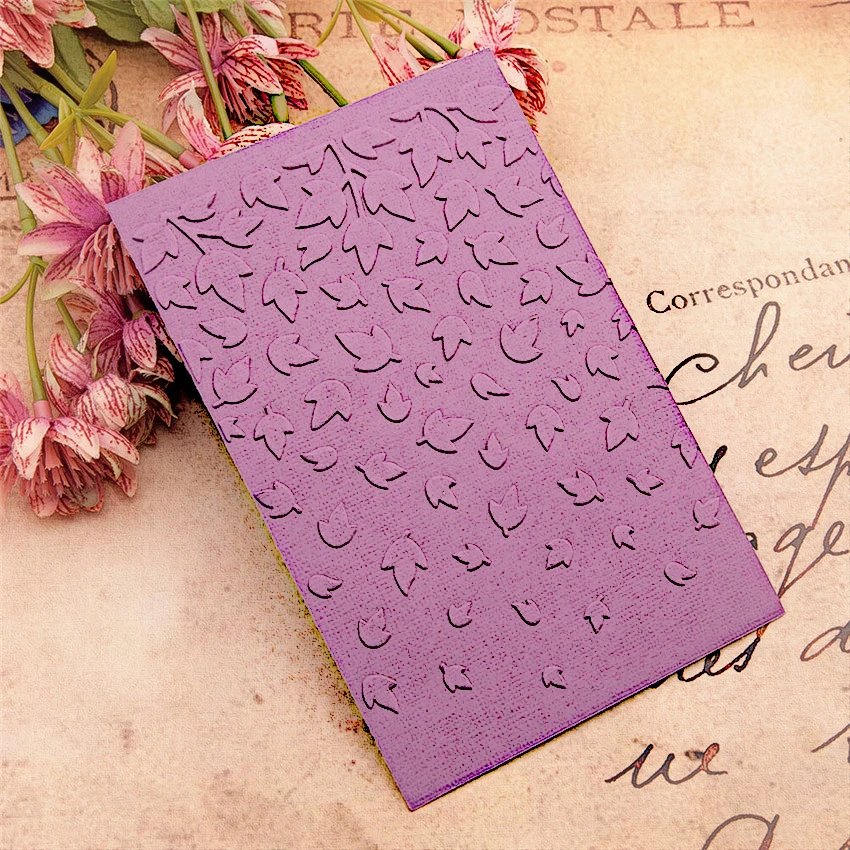 Листья под дождем бумажной папки для тиснения Пластик Скрапбукинг DIY шаблон Fondant