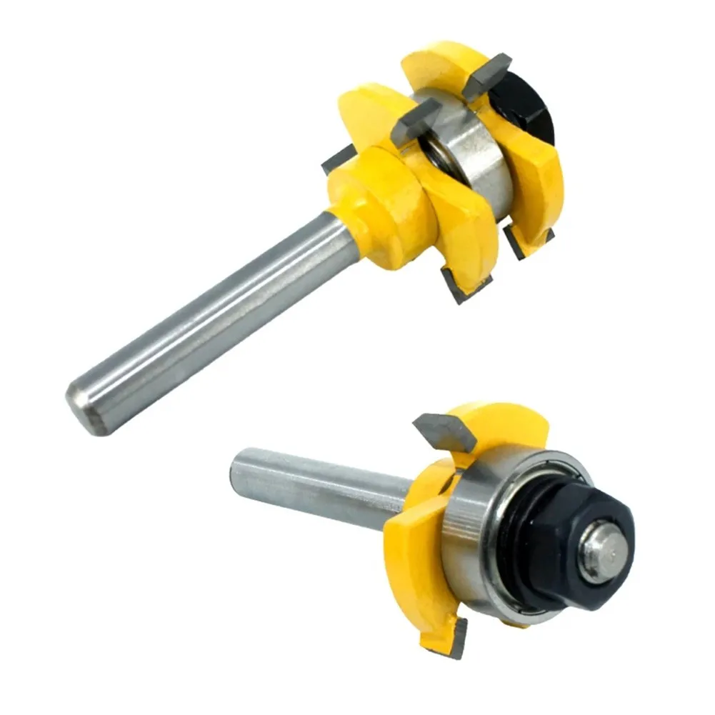 

2pcs 8mm Shank Tongue & Groove Joint Assemble Router Bits T-Slot Milling Cutter For Woodworking Router Bit Set