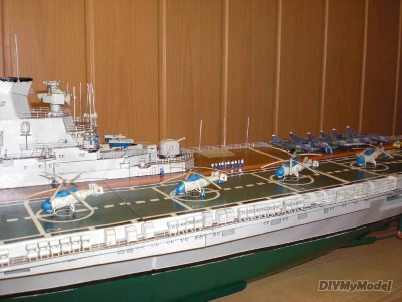 DIYMyModeI-portaaviones ruso novorossisk, bricolaje, artesanal, Kit de modelo de papel hecho a mano, rompecabezas de juguete, regalo, utillaje de pel&iacute;cula-5