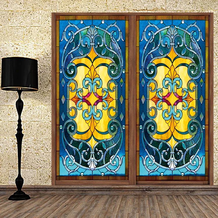 

Customized Size Glass Sticker Static Cling Europe Style Private Home Decorative Film For Bathroom Kitchen Living Room 60cmx80cm