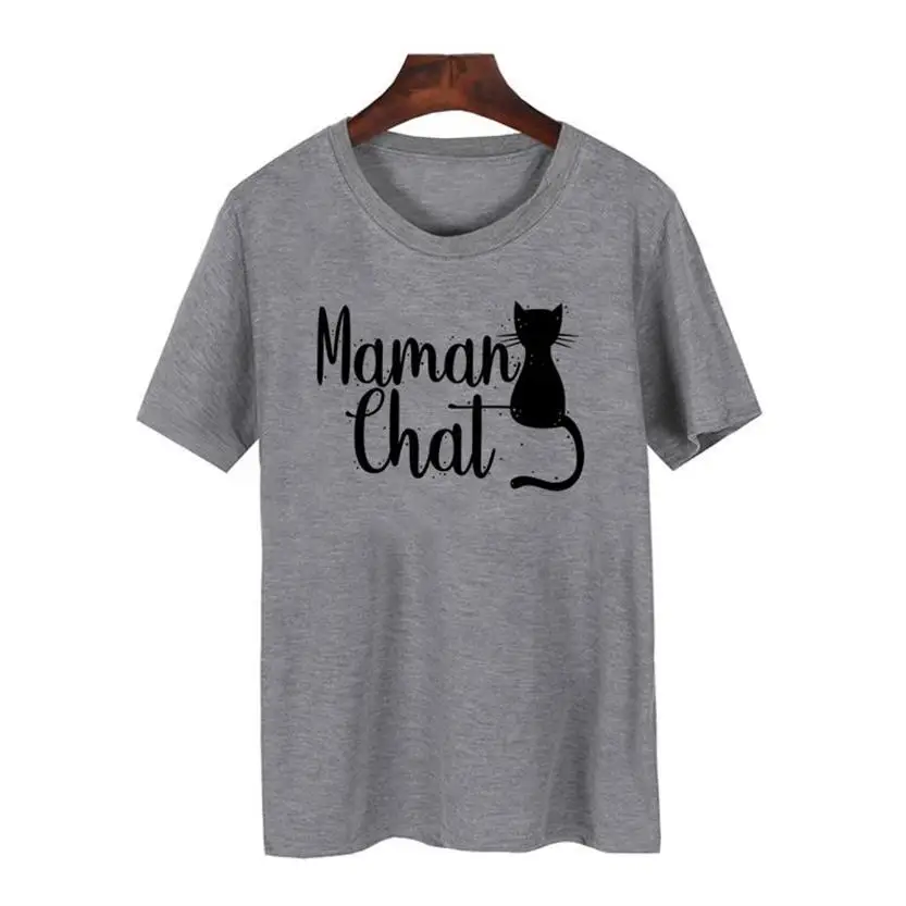 

New Fashion Short Sleeve T-shirt Cute Cat Graphic Printing T-Shirt For Women Harajuku Loose Tops Casual T-Shirt